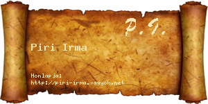 Piri Irma névjegykártya